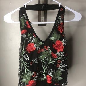 Large Decorative Backless Crop Tank Top
